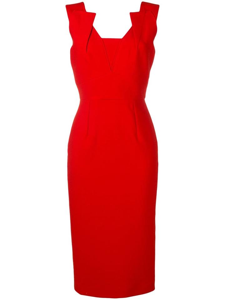 Roland Mouret Coleby Midi Dress - Red