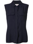 Giorgio Armani Vintage Chest Pockets Sleeveless Shirt - Blue