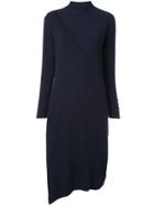Loveless Ribbed Detail Asymmetric Dress - Blue