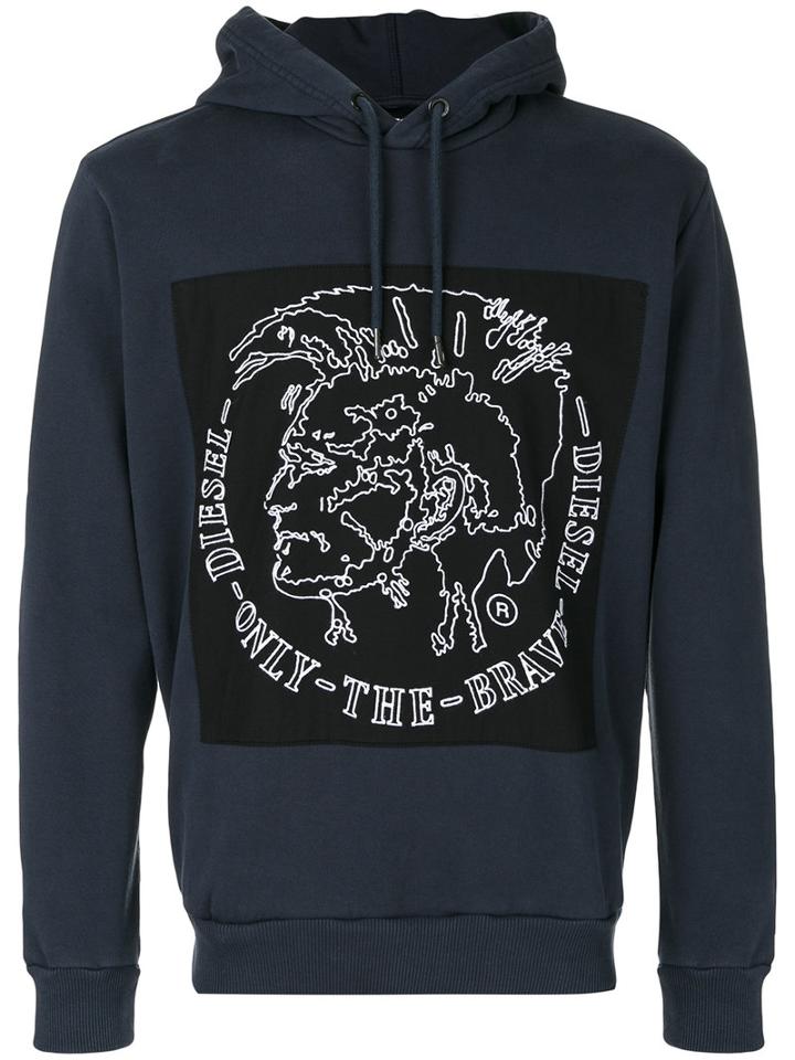 Diesel - Albert Hoodie - Men - Cotton - L, Blue, Cotton