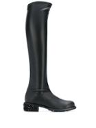 Giuseppe Zanotti Embellished Heel Knee High Boots - Black