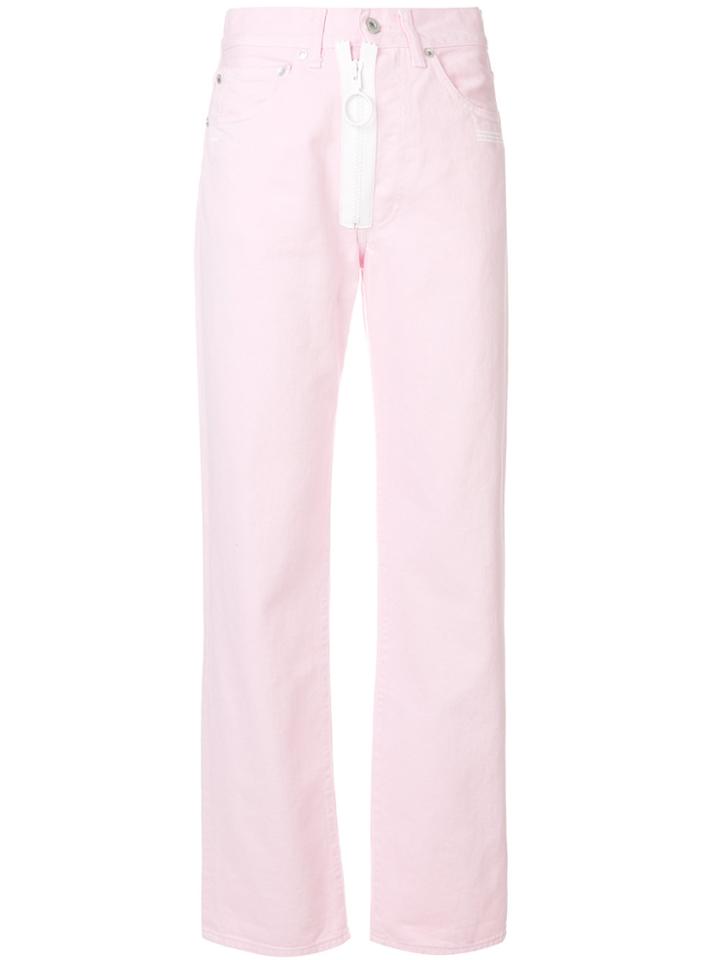 Off-white Straight-leg Jeans - Pink & Purple