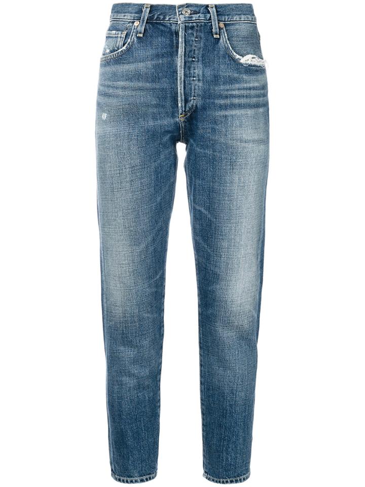 Citizens Of Humanity Liya Cropped Tapered Jeans - Blue