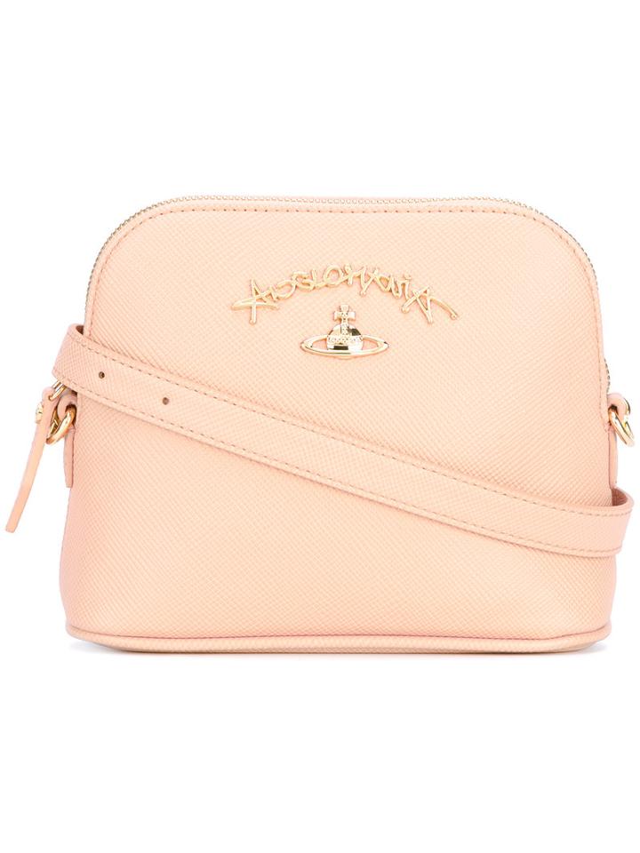 Vivienne Westwood Logo Plaque Cross Body Bags, Women's, Pink/purple, Polyurethane