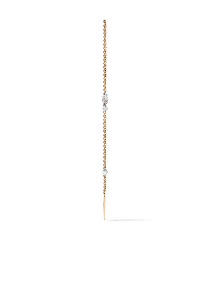White Bird 18kt Gold Diamond Single Fanny Chain Earring