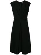 Theory V-neck Sleeveless Midi Dress - Black