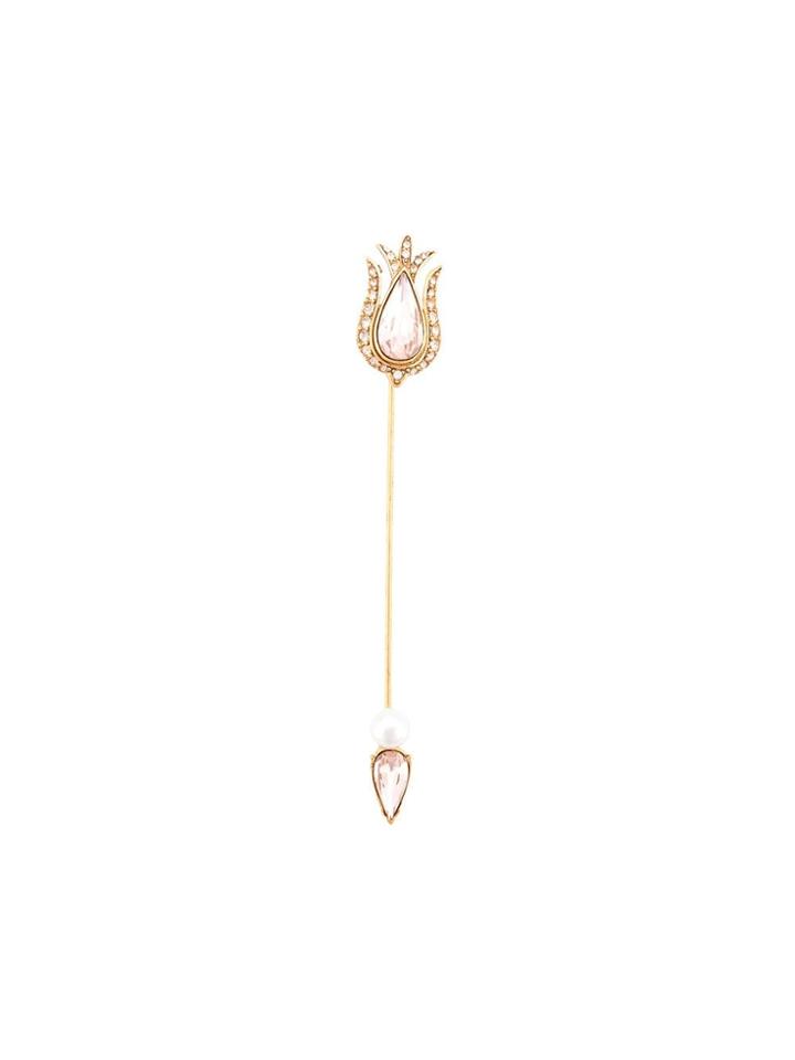 Oscar De La Renta Pearl Embellished Brooch - Gold