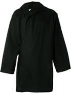 Mow Wide Sleeve Drape Cape Hooded Coat, Men's, Size: M, Black, Cotton