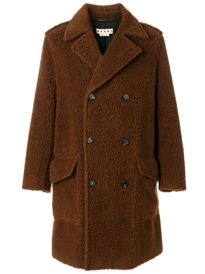 Marni Teddy Bear Double-breasted Coat - Brown