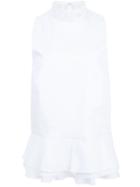 Jonathan Simkhai Peplum Hem Blouse, Women's, Size: Large, White, Cotton/spandex/elastane