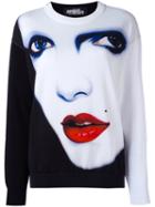 Jeremy Scott Face Print Sweatshirt, Women's, Size: 40, Black, Cotton