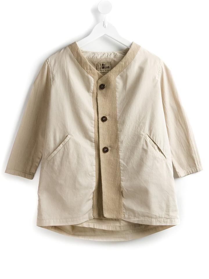 Lost And Found Kids Panelled V-neck Jacket, Girl's, Size: 8 Yrs, Nude/neutrals