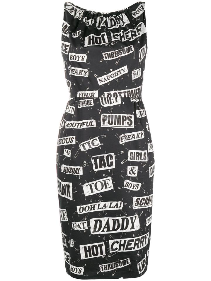 Moschino Safety Print Dress - Black