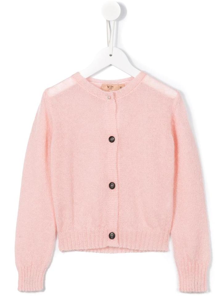 No21 Kids Classic Cardigan, Girl's, Size: 10 Yrs, Pink/purple