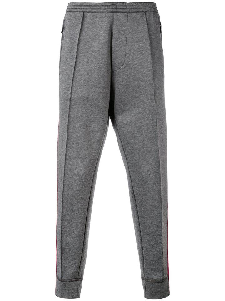 Stripe Panel Sweatpants - Men - Cotton/polyester - L, Grey, Cotton/polyester, Dsquared2