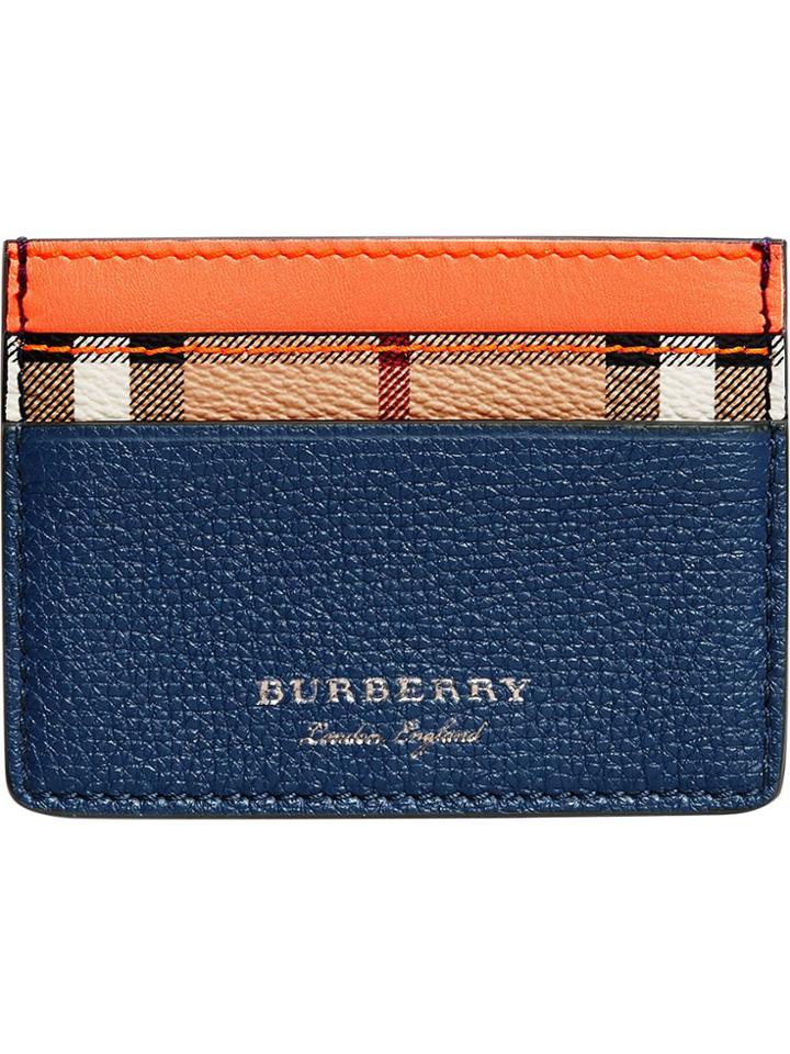 Burberry Haymarket Check Cardholder - Blue