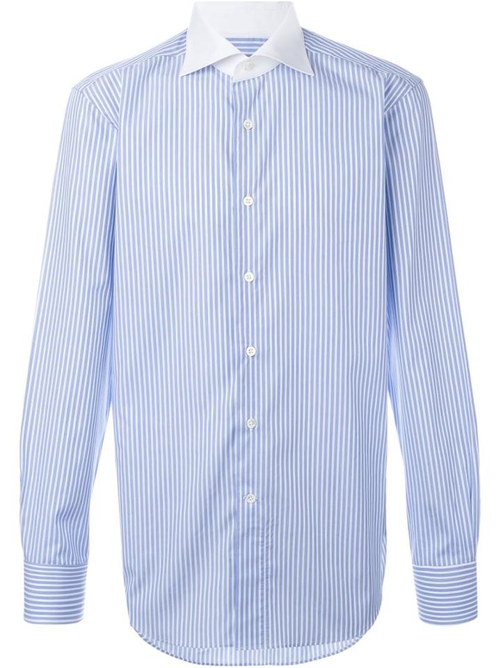 Canali Triple Pinstripe Button Down Shirt