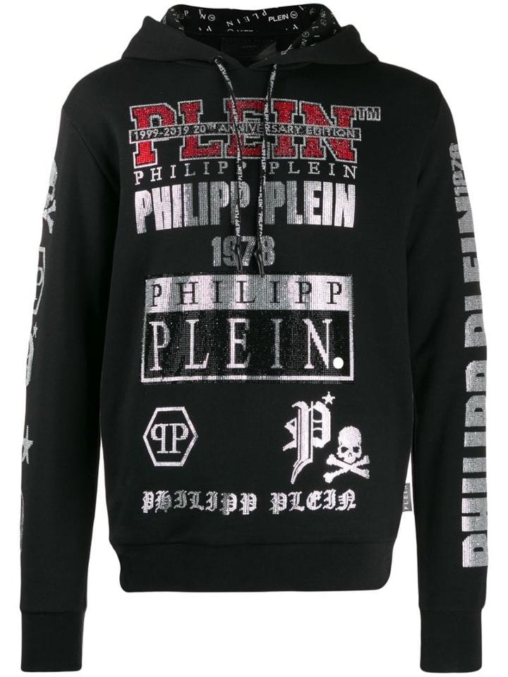 Philipp Plein All Over Logo Hoodie - Black