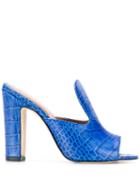 Paris Texas Crocodile Print Mules - Blue