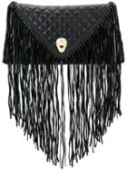 Thomas Wylde - Fringed Quilted Clutch - Women - Lamb Nubuck Leather - One Size, Women's, Black, Lamb Nubuck Leather