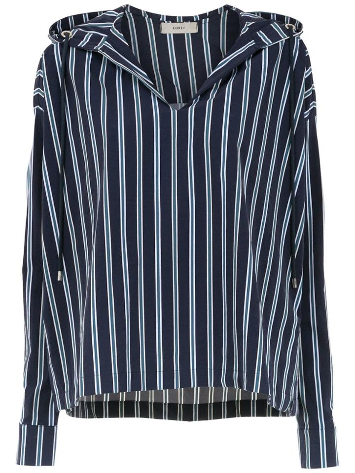 Egrey Striped Hooded Top - Blue