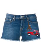 Mira Mikati - Embroidered Denim Shorts - Women - Cotton - 34, Women's, Blue, Cotton