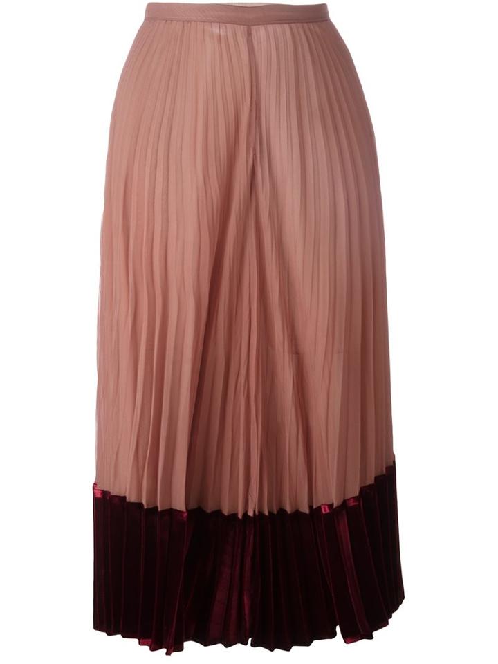 Valentino Pleated Skirt, Women's, Size: 40, Pink/purple, Silk/spandex/elastane