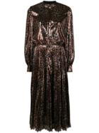 Msgm Leopard Print Sequin Dress - Gold