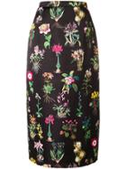 No21 Floral Printed Midi Skirt - Black