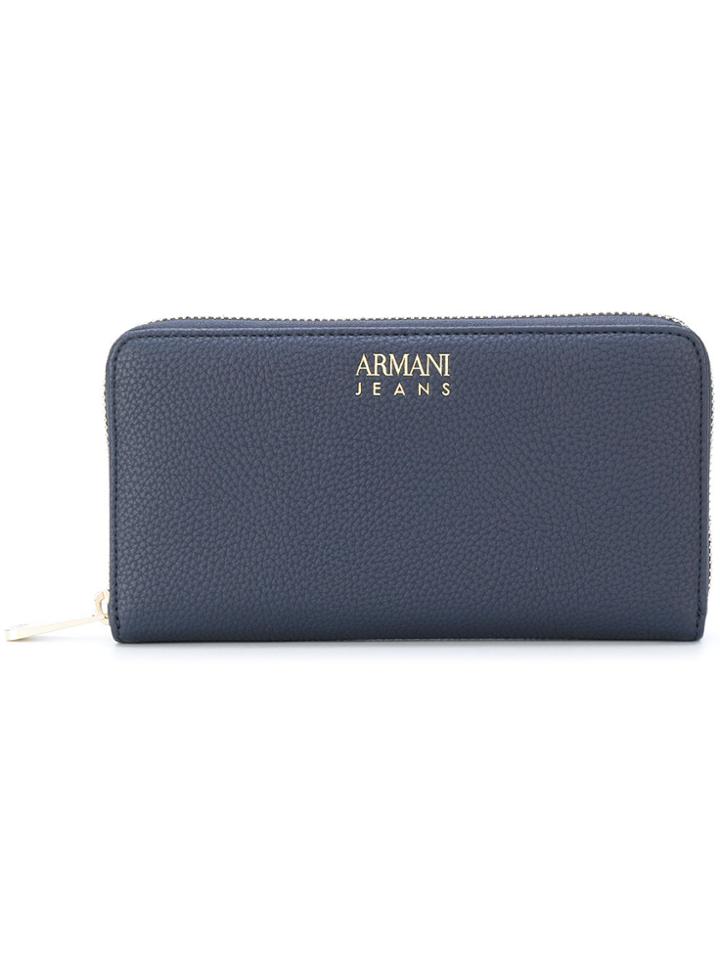 Armani Jeans Zip Around Wallet - Blue