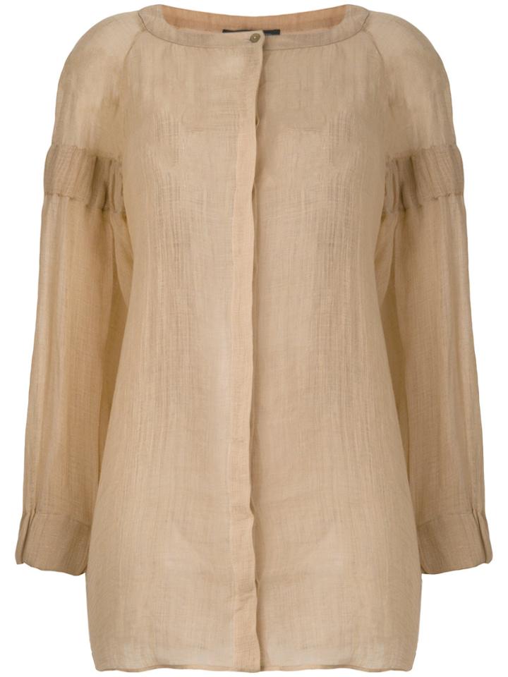 Alberta Ferretti Peasant Shirt - Nude & Neutrals