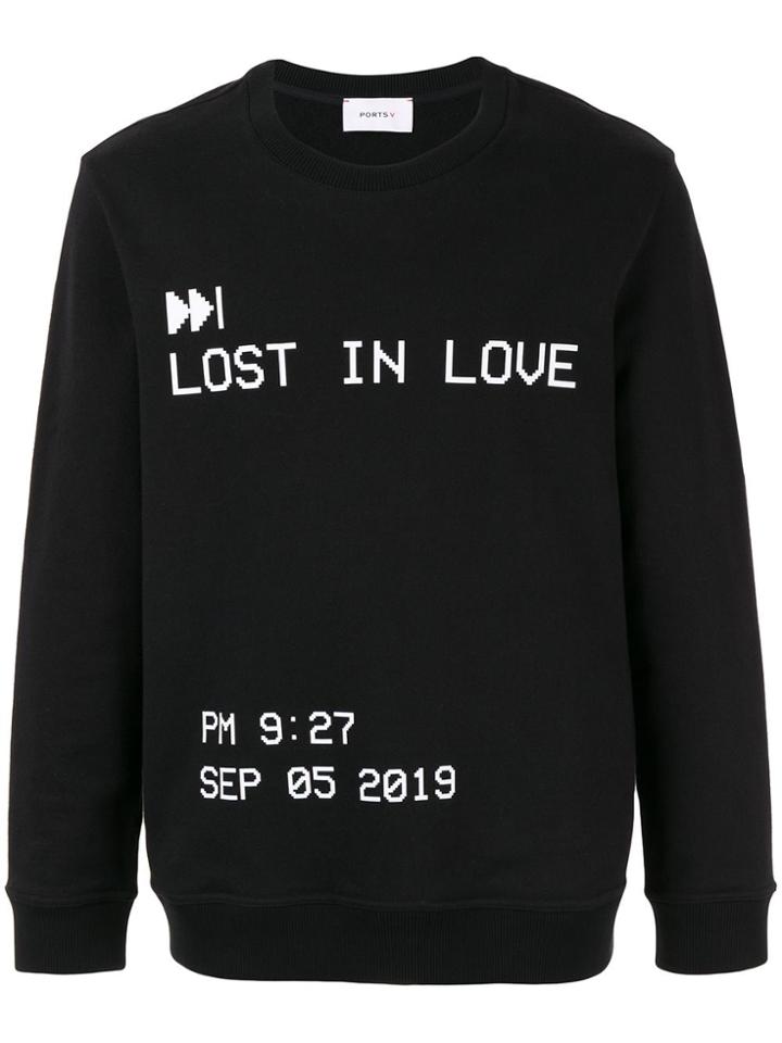 Ports V Lost In Love Print Sweatshirt - Black