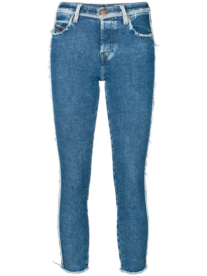 Diesel Frayed Detail Skinny Jeans - Blue