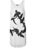 Ann Demeulemeester Bird Print Shiloh Top, Women's, Size: 40, White, Lyocell/cotton