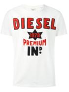 Diesel Logo Patch T-shirt, Men's, Size: Xxl, White, Cotton/polyester