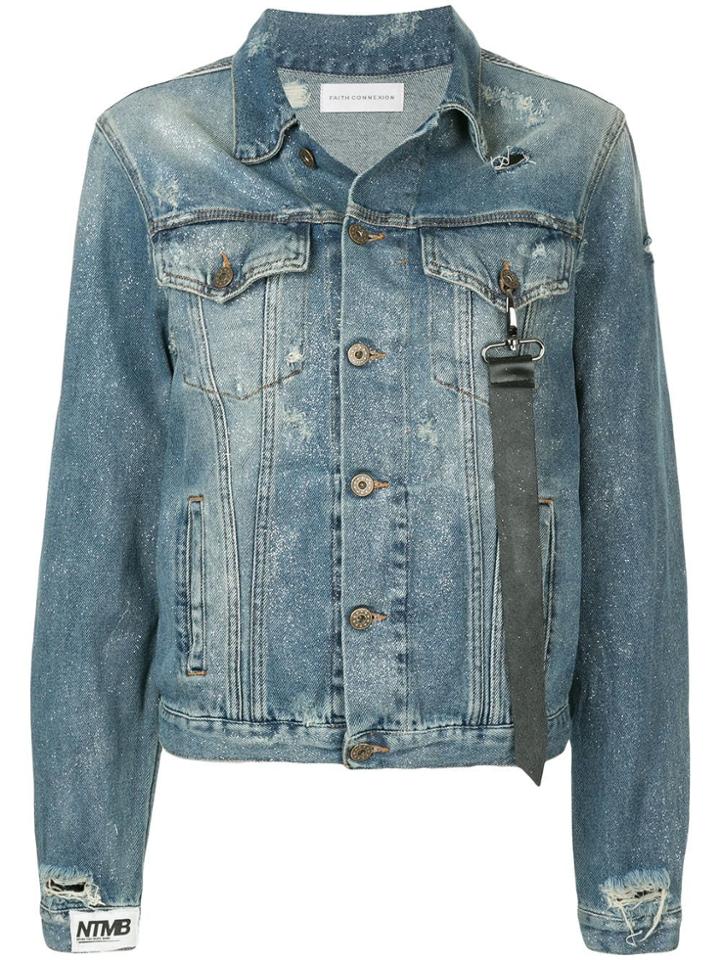 Faith Connexion Glitter Denim Jacket - Blue