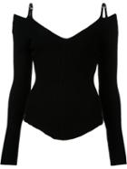Alexander Wang Cold Shoulder Jumper, Women's, Size: Small, Black, Polyamide/spandex/elastane/wool