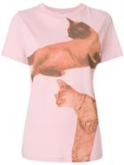 Loewe Cat Print T-shirt - Pink & Purple