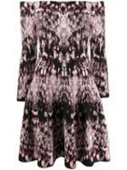 Alexander Mcqueen Off-shoulder Printed Dress - Pink