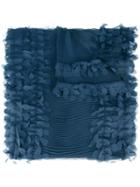 Armani Collezioni Pleated Scarf, Women's, Blue, Polyester
