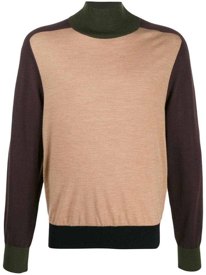 Joseph High-neck Block-knit Jumper - Brown