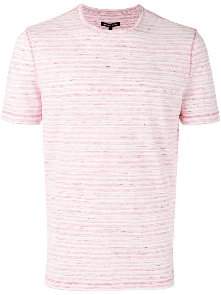 Michael Kors Striped T-shirt, Men's, Size: Medium, Red, Cotton