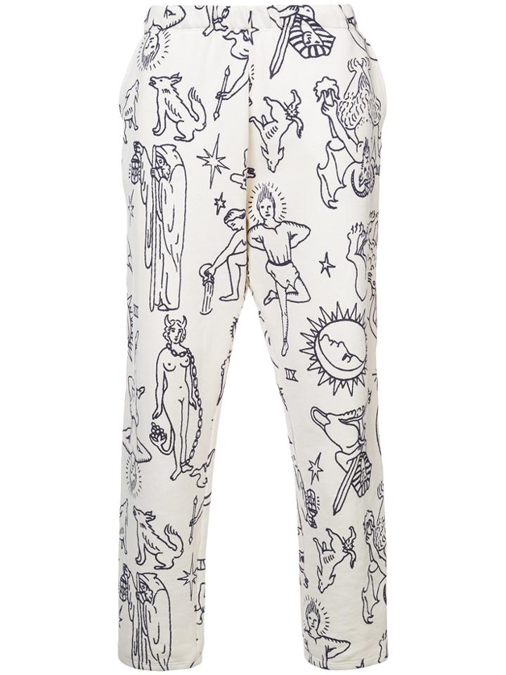 The Elder Statesman Tati Compton Printed Track Pants - White