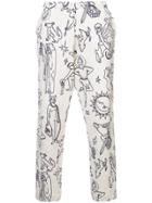 The Elder Statesman Tati Compton Printed Track Pants - White
