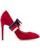 Gucci Removable Web Bow Pumps - Red