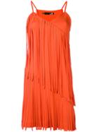 Love Moschino Pleated Trim Dress, Women's, Size: 40, Yellow/orange, Polyester/cotton