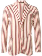 Eleventy Striped Blazer, Men's, Size: 56, Nude/neutrals, Cotton