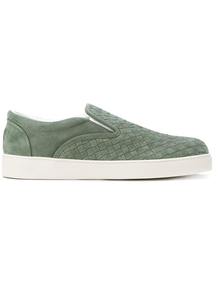Bottega Veneta Woven Detail Skate Shoes - Green