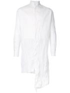 A New Cross Wrinkled Asymmetric Shirt - White