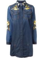 Roberto Cavalli Bird Embroidered Denim Dress